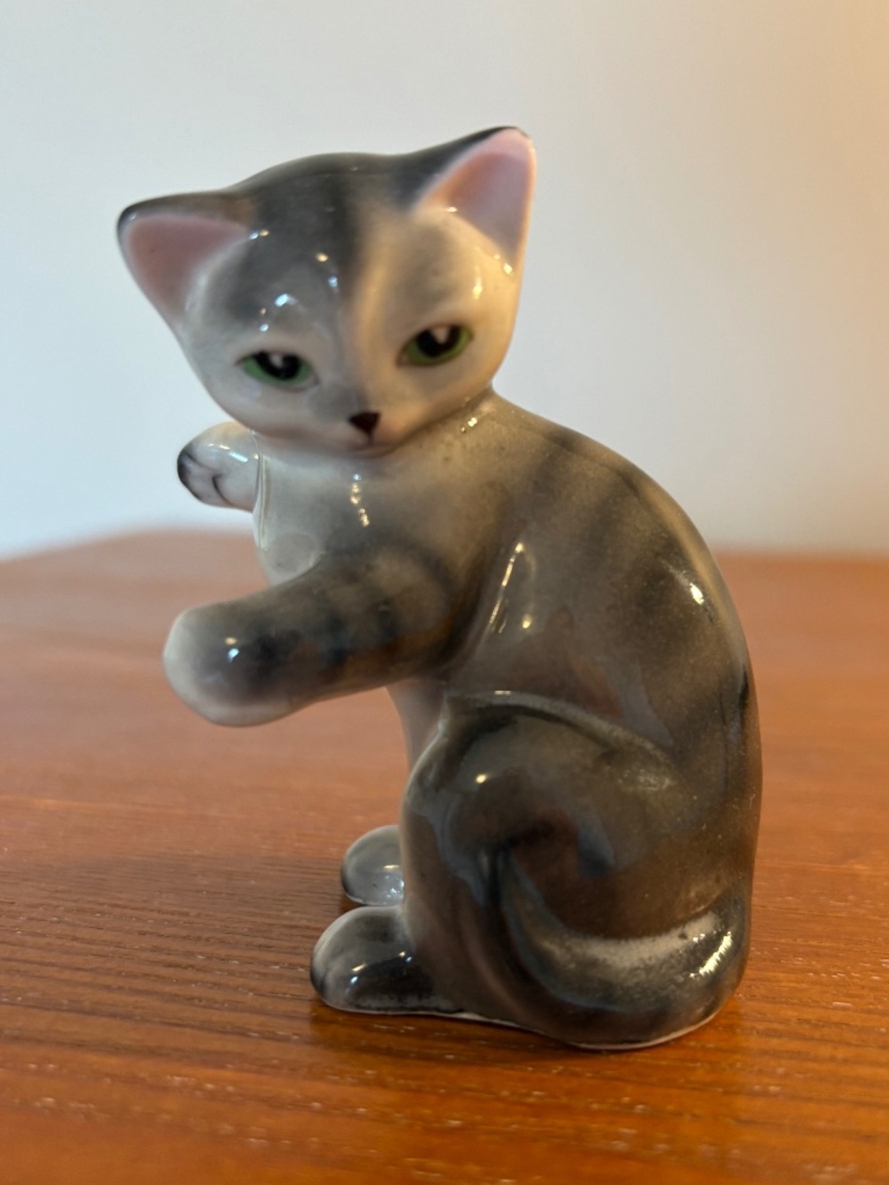 Vintage MCM Porcelain Cat Kitten Figurine